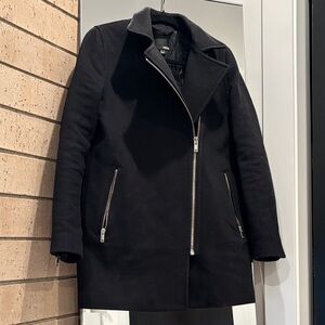 Aritzia Wilfred Free Fei Black Wool Cashmere Coat, Size S